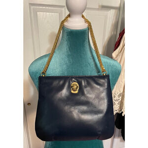 Vintage 1970s Ruth Saltz Navy Handbg
